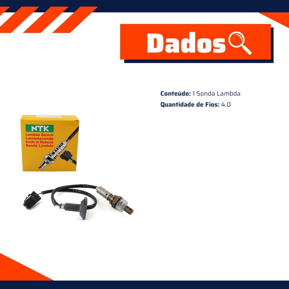 Sonda Lambda para KIA Sportage - NTK - OZA723-EE34