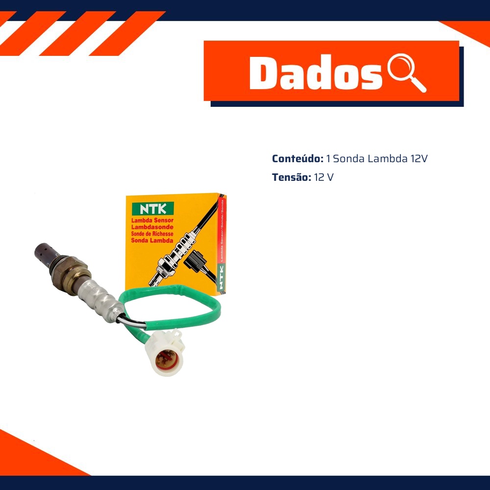Sonda Lambda 12V - NTK - OZA488-D7