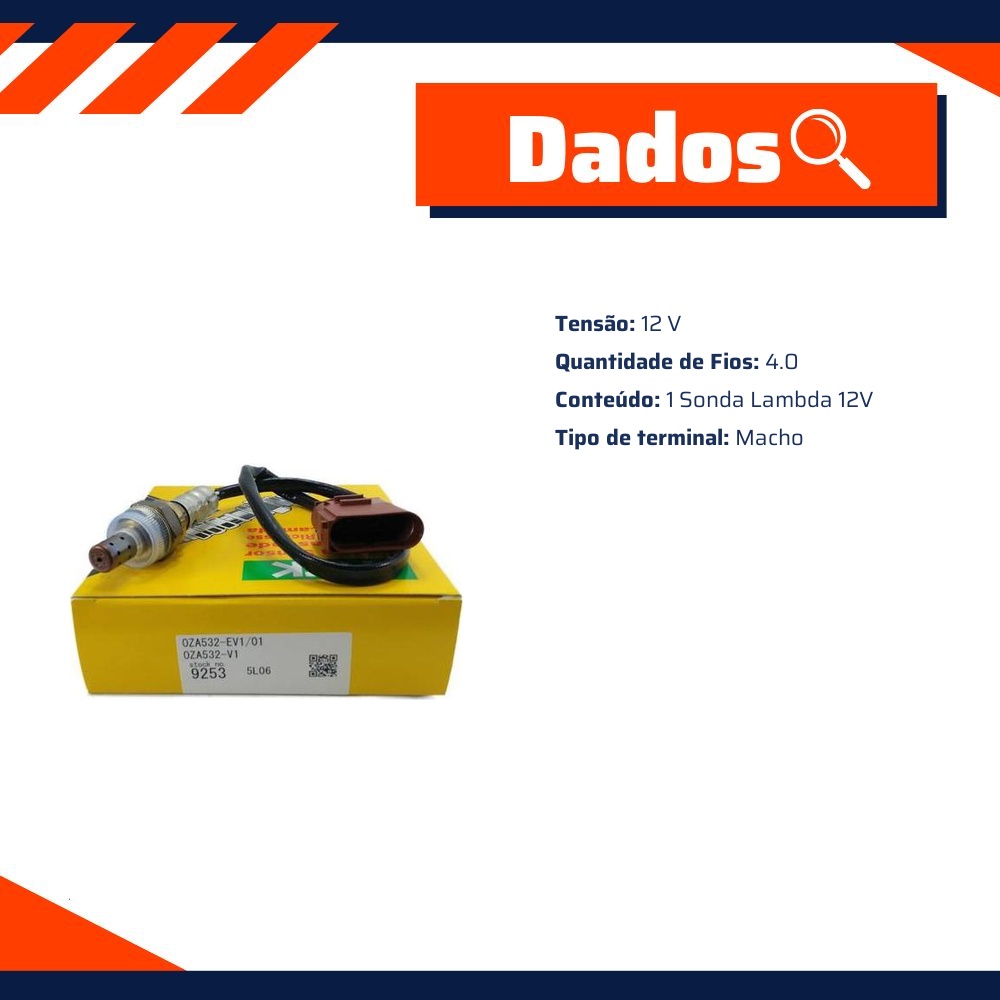 Sonda Lambda 12V - NTK - OZA532-V1