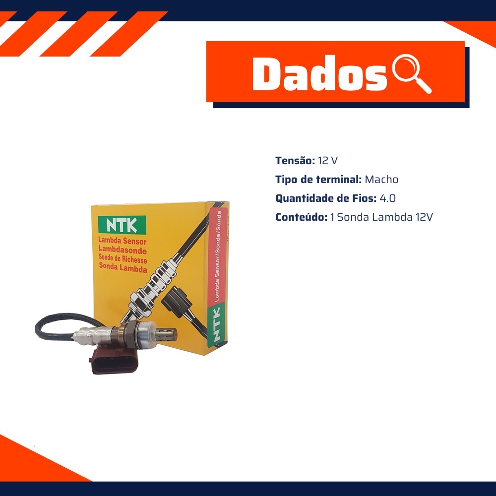 Sonda Lambda 12V - NTK - OZA739-EE39