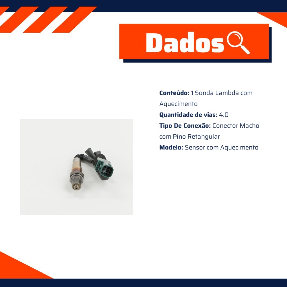 Sonda Lambda Com Aquecimento - Bosch - 0 258 006 511