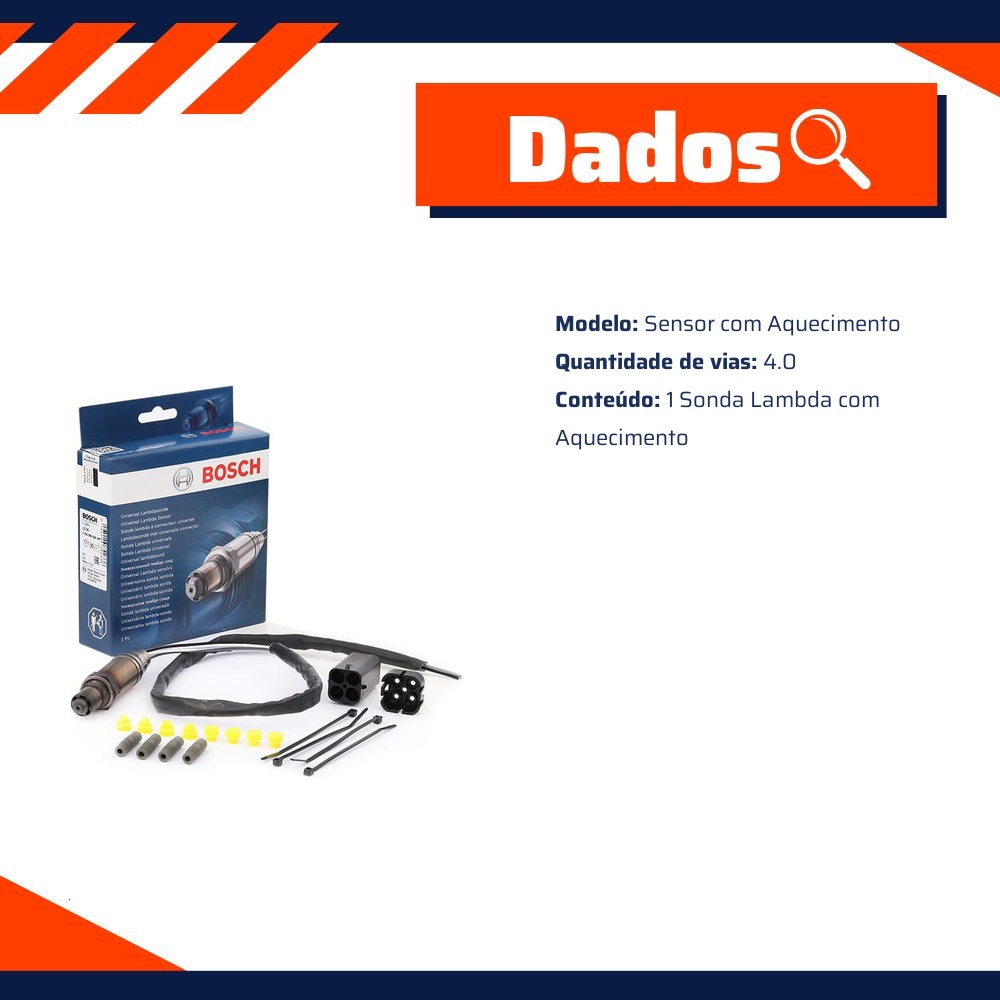 Sonda Lambda Com Aquecimento - Bosch - 0 258 986 506