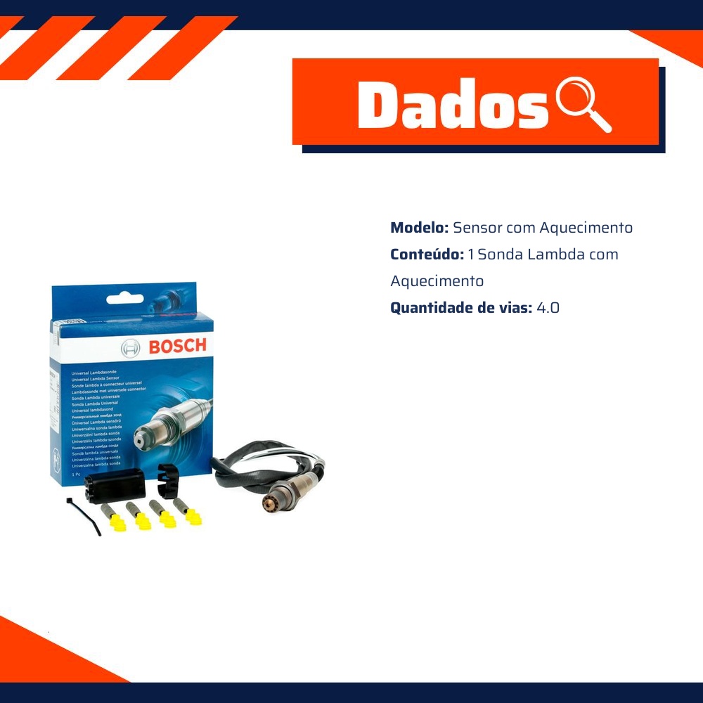 Sonda Lambda Com Aquecimento - Bosch - 0 258 986 602