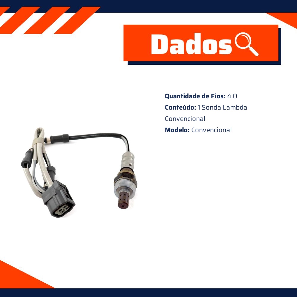 Sonda Lambda Convencional para Honda City e FIT - NTK - OZA601-H8