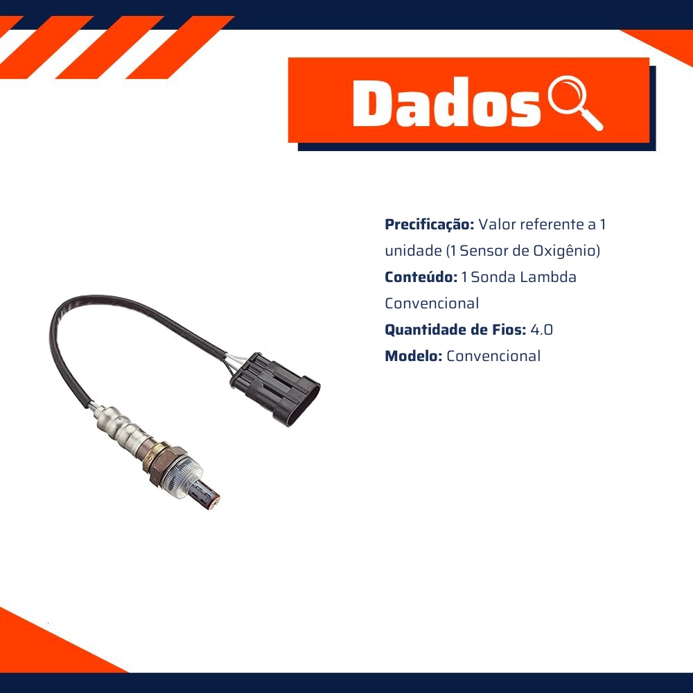 Sensor de Oxigênio Sonda Lambda para Fiat Linea e Punto - NTK - OZA675-EE1