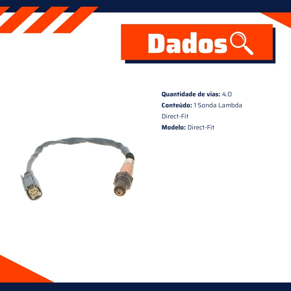 Sonda Lambda Direct-Fit para Ford Ranger - Bosch - 0 258 010 298