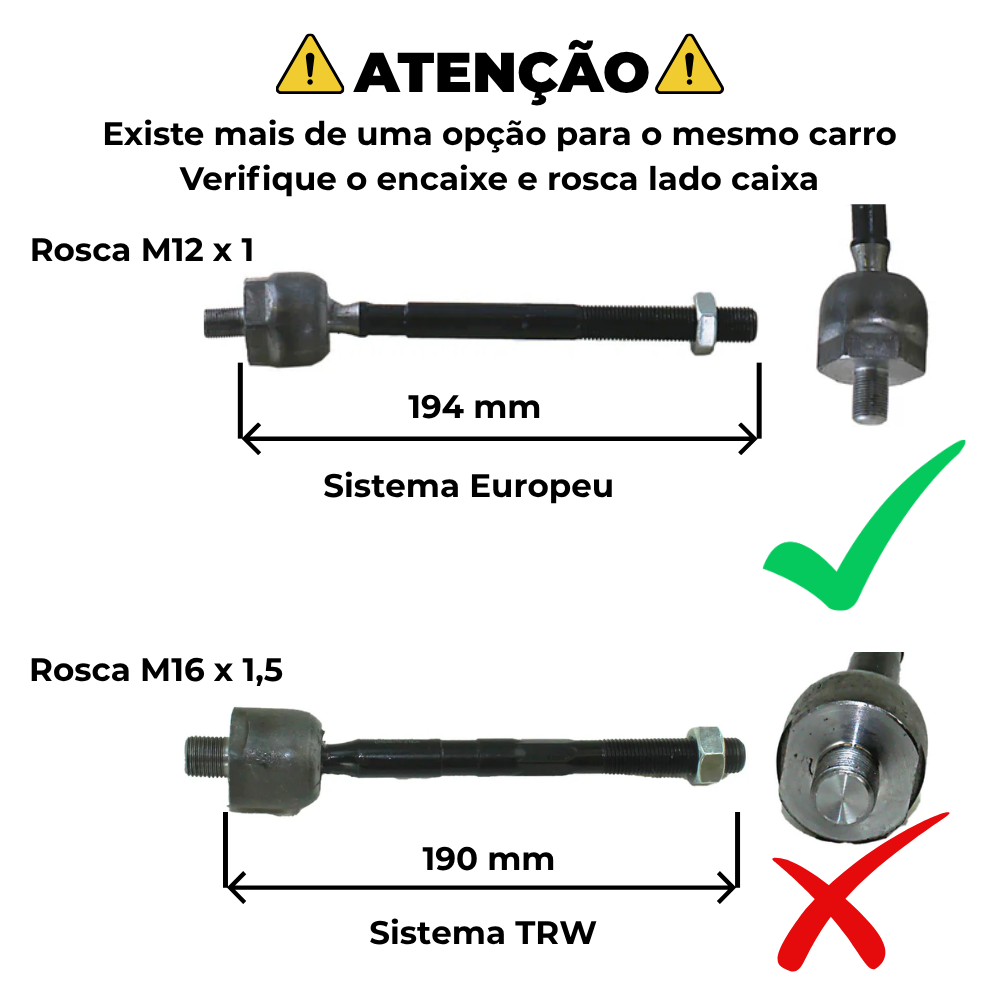 Terminal Axial Dianteiro Direito Ou Esquerdo - TRW - JARB0066
