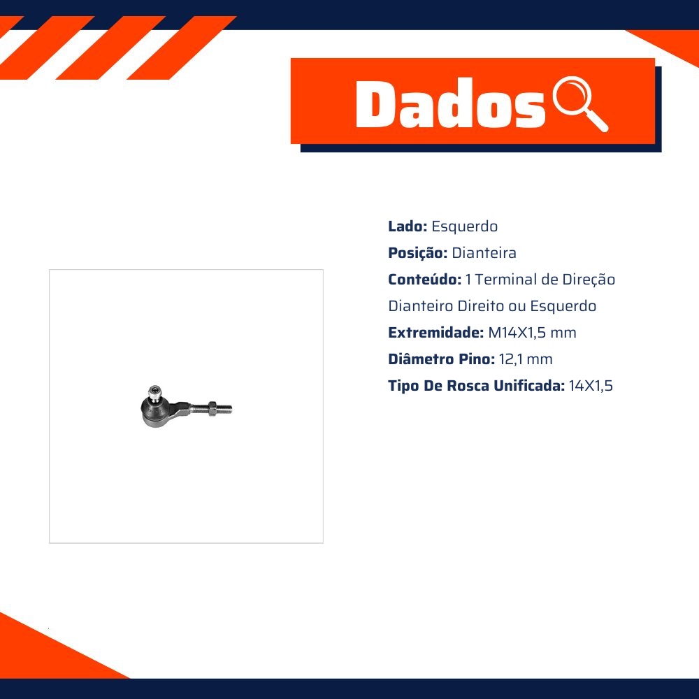 Terminal Direção Dianteiro Direito Ou Esquerdo - SKF - VKY 4876