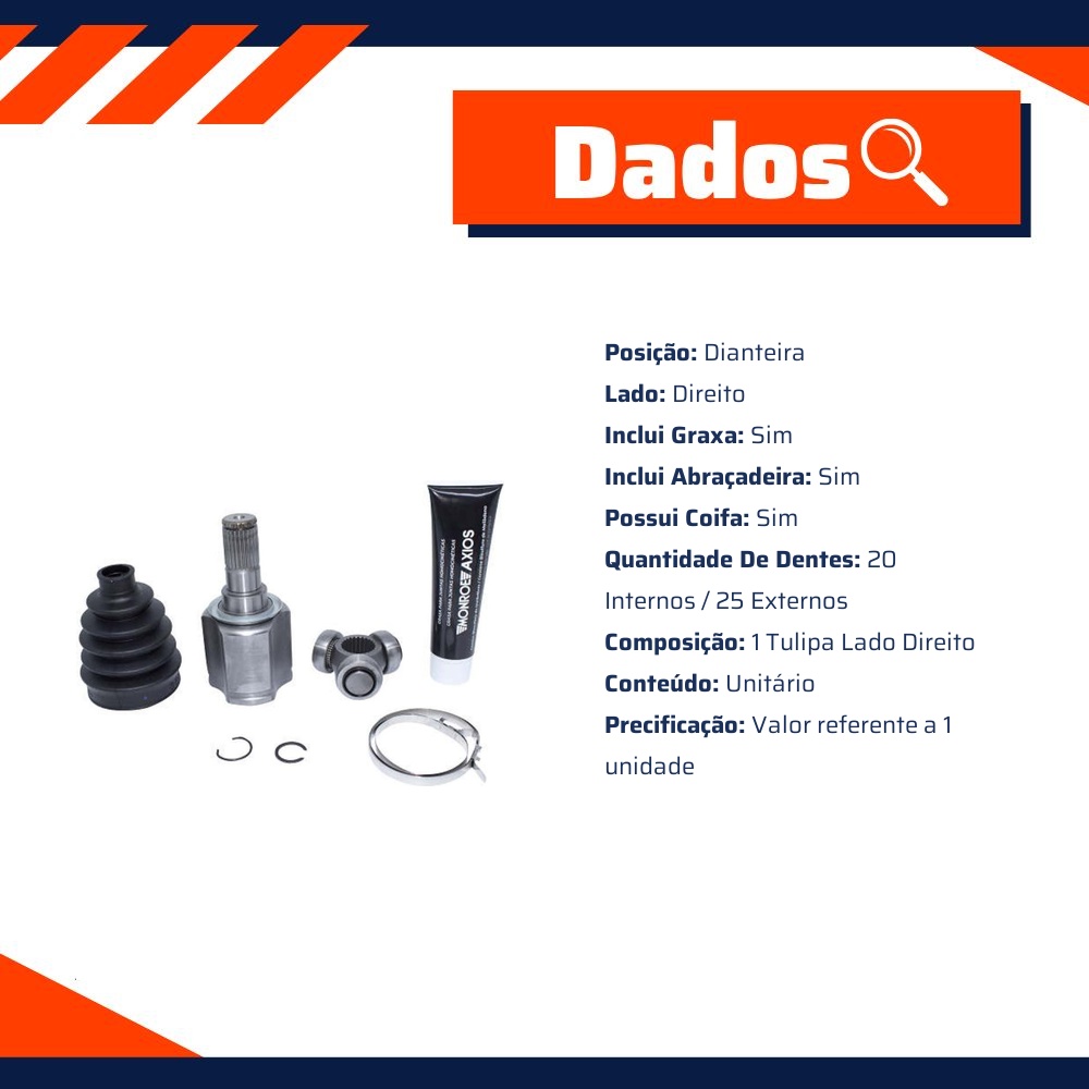 Tulipa Lado Direito para Hyundai HB20 - Monroe Axios - 5466101