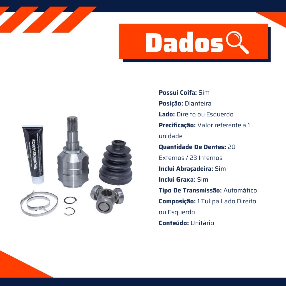 Tulipa Lado Direito ou Esquerdo para Toyota Corolla - Monroe Axios - LT30144