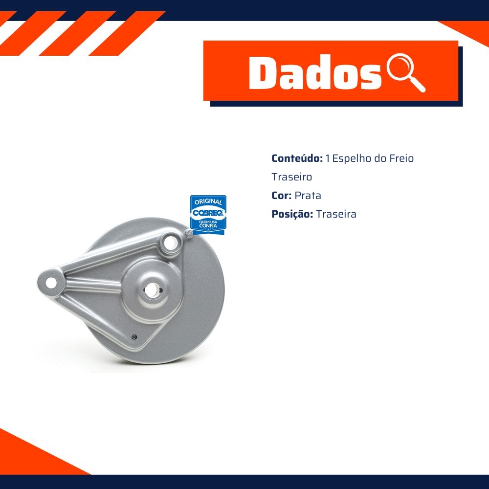 Espelho do Freio Traseiro para Honda CG 125 e CG 150 - Cobreq - 0002-EP