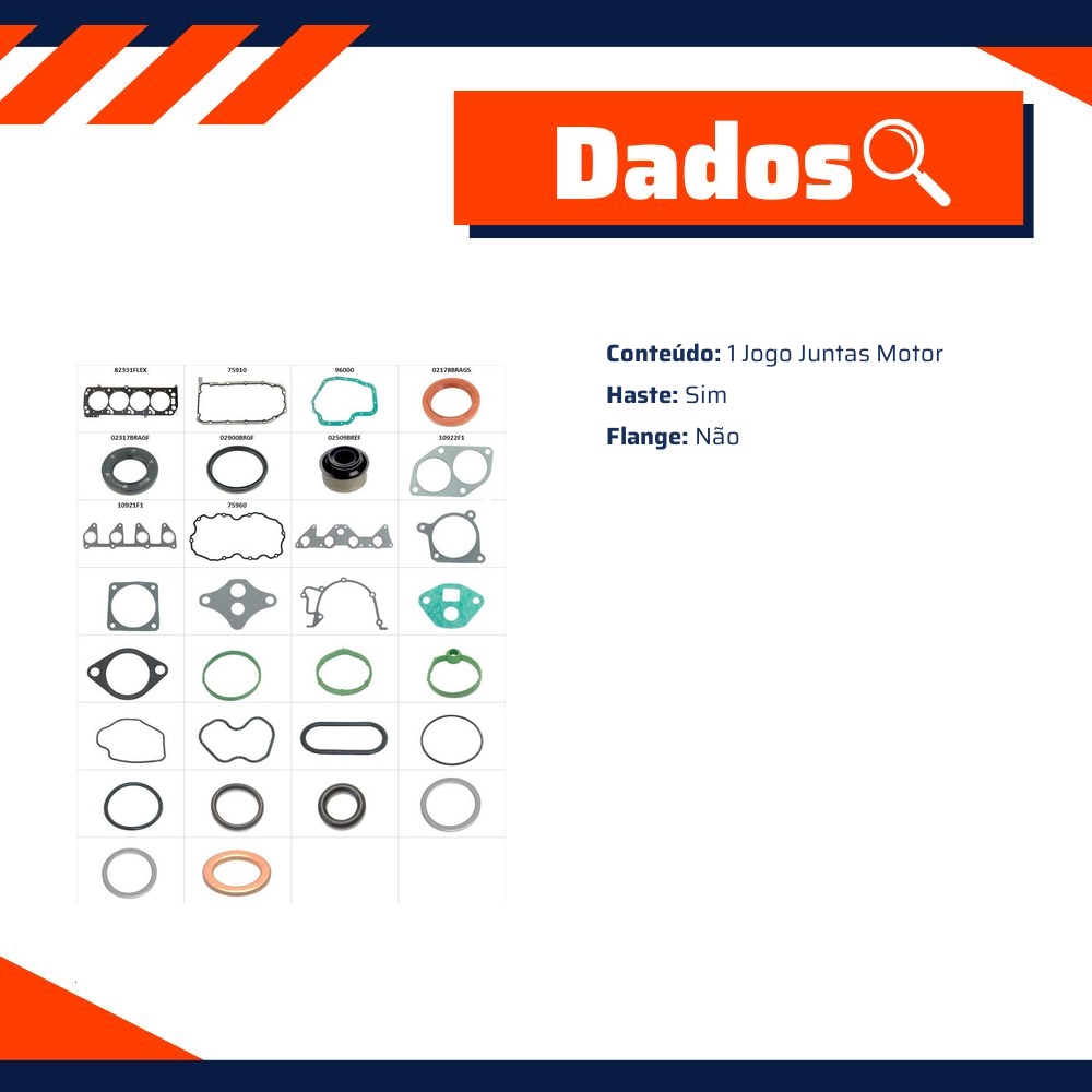 Jogo de Juntas do Motor para Chevrolet Blazer e S10 - Sabó - 80430FLEXR
