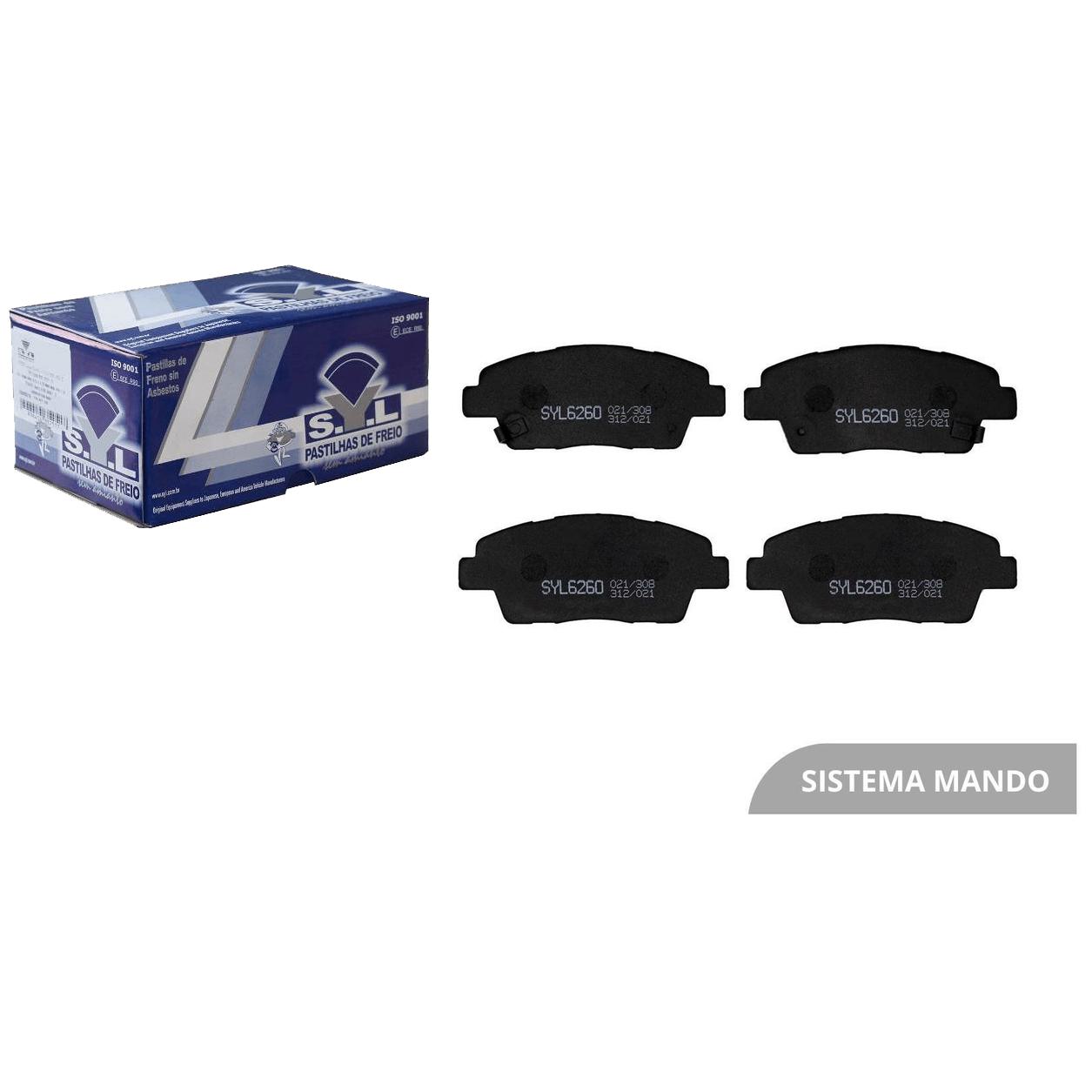 Jogo de Pastilhas de Freio Dianteira para Hyundai HB20 - Syl - 6260