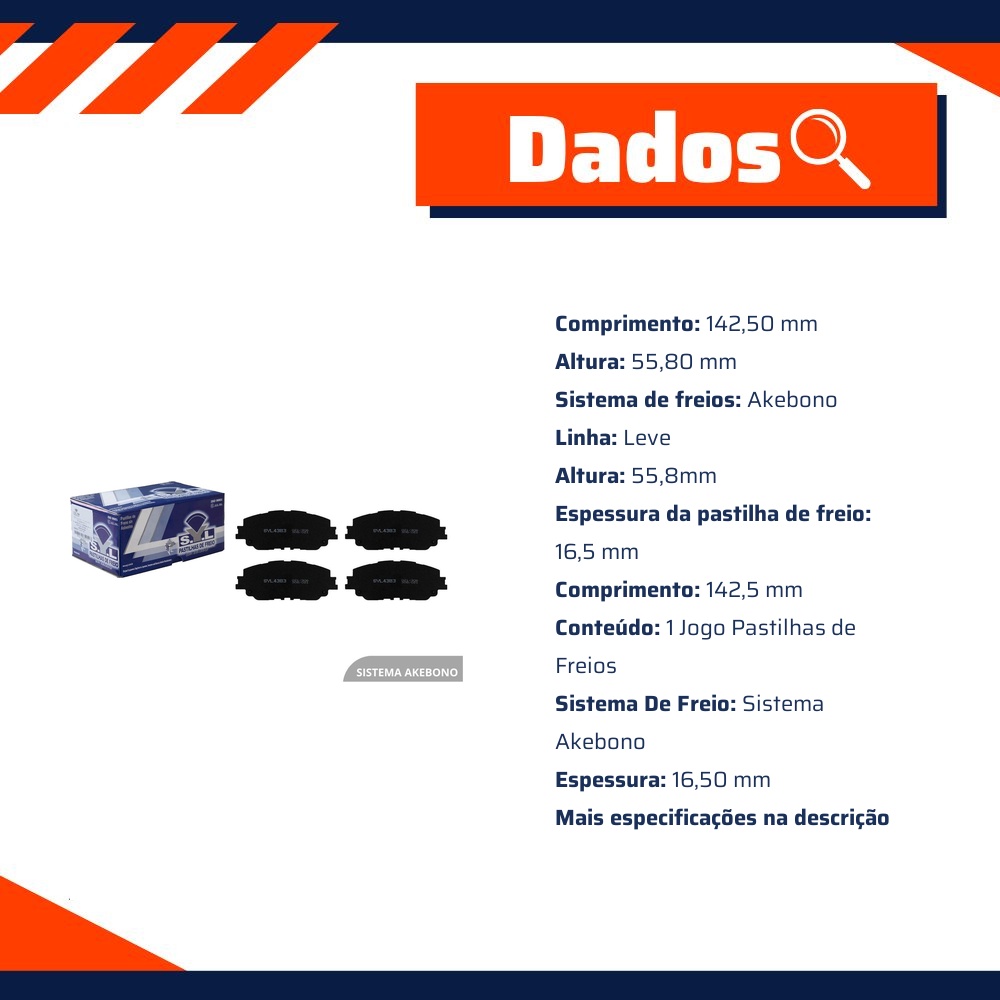 Jogo de Pastilhas de Freio Dianteira - Syl - 4383