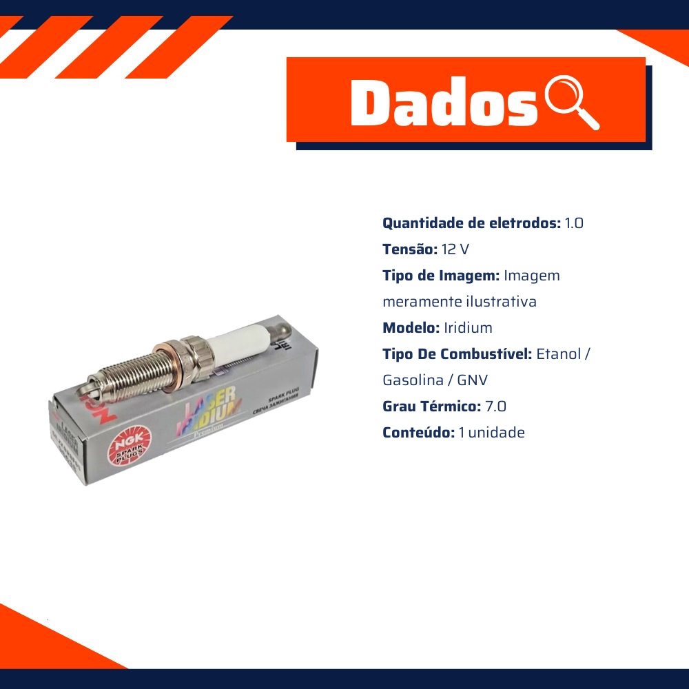 Vela de Ignição para Hyundai HB20 e HB20S - NGK - SILKR7C8DE