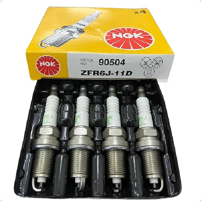 Kit 4 Vela de Ignição para Honda Civic e FIT - NGK - ZFR6J11D