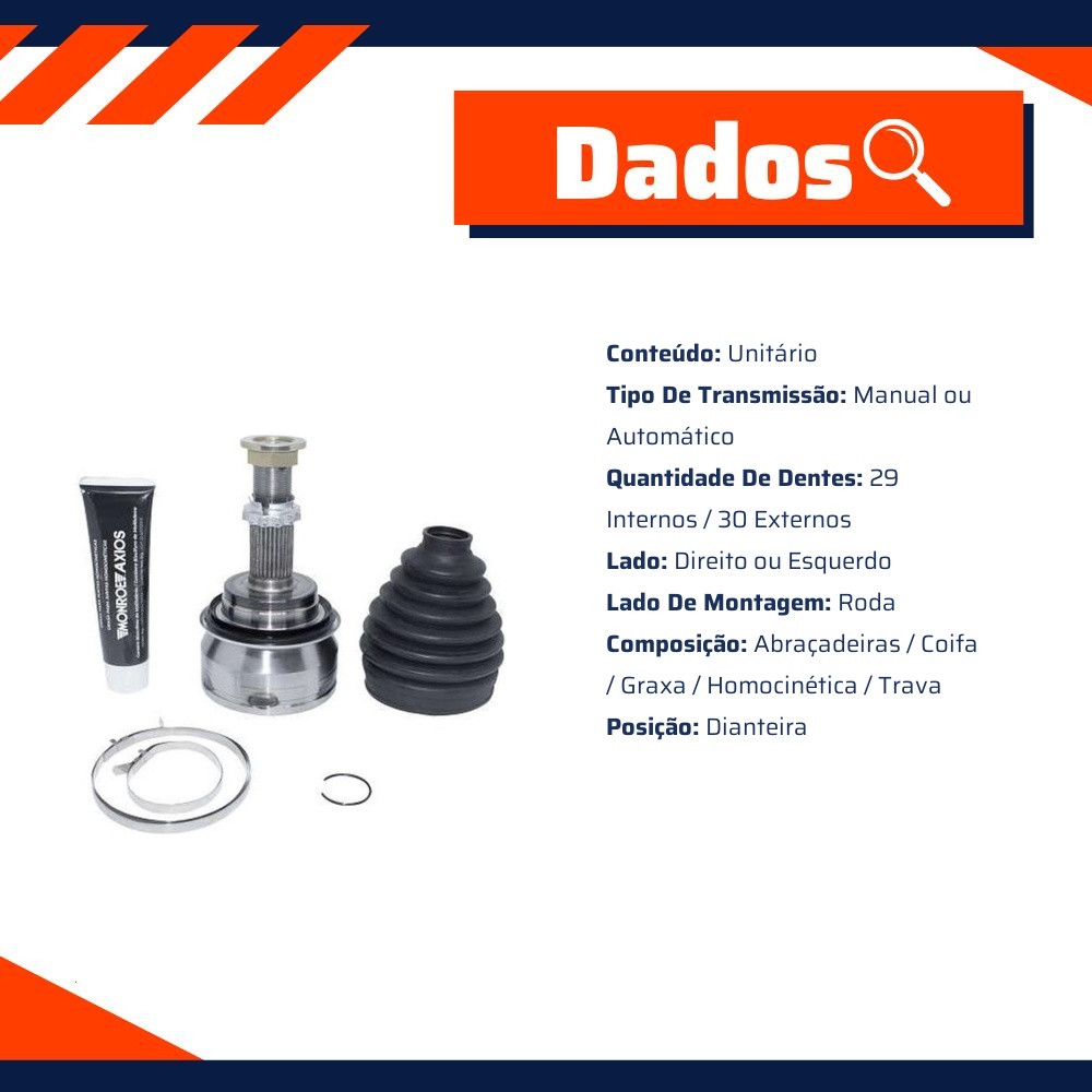 Junta Homocinética Lado Roda para Toyota Hilux e SW4 - Monroe Axios - LT30123