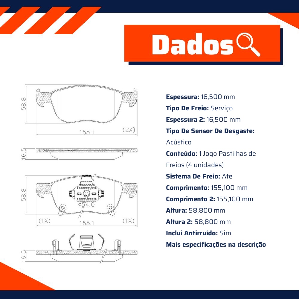 Pastilha de Freio para Honda Civic e HR-V - Fras-le - PD/2207