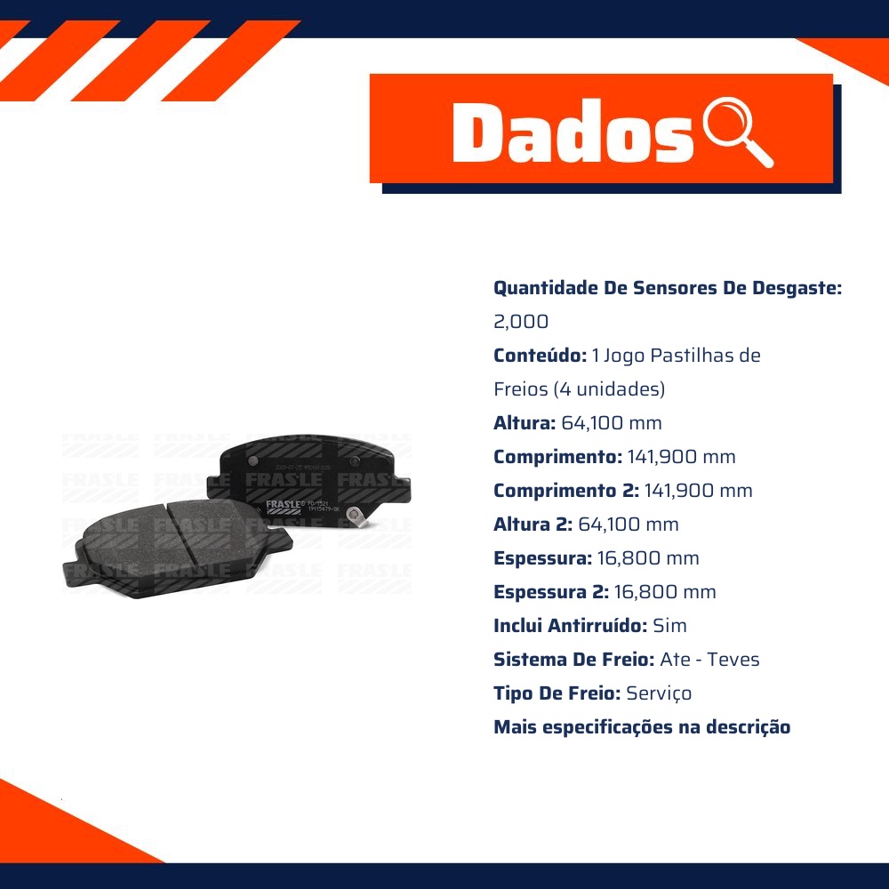 Pastilha de Freio Dianteira para Chevrolet Equinox - Fras-le - PD/1521