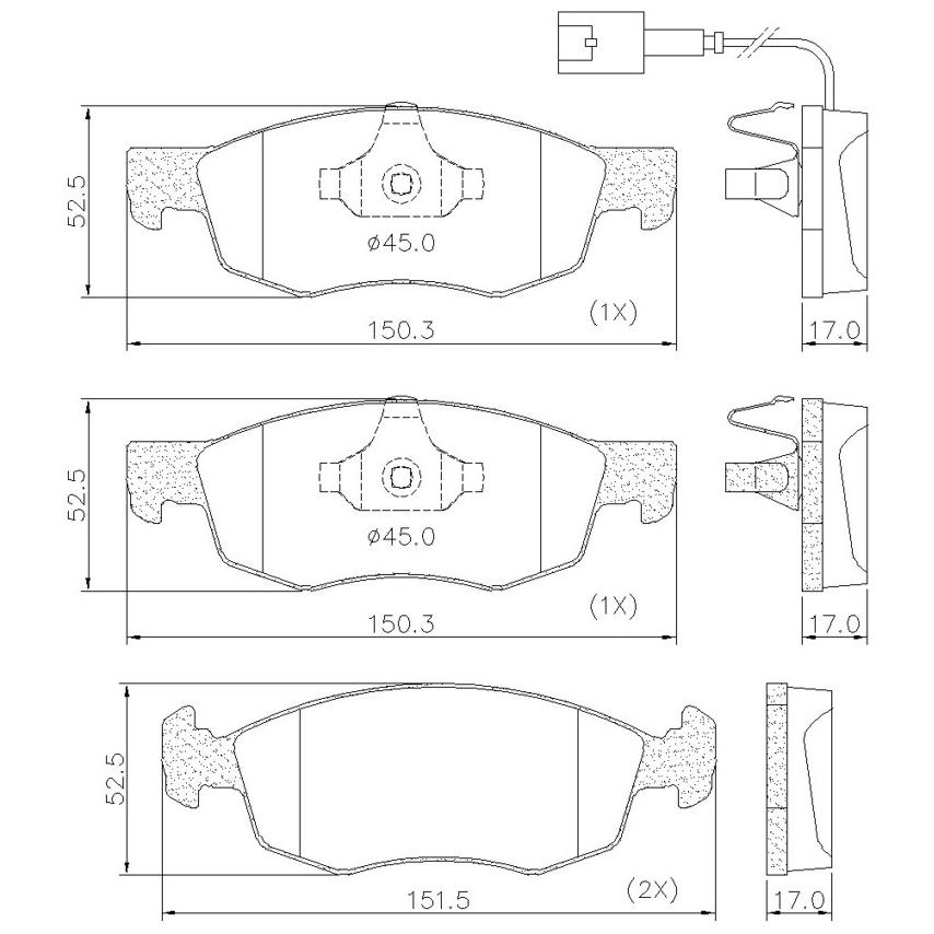 Pastilha de Freio Dianteira para Fiat Stilo - Fras-le - PD/1482-B