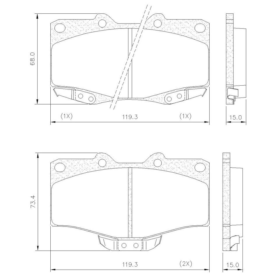 Pastilha de Freio Dianteira para Toyota Hilux - Fras-le - PD/115