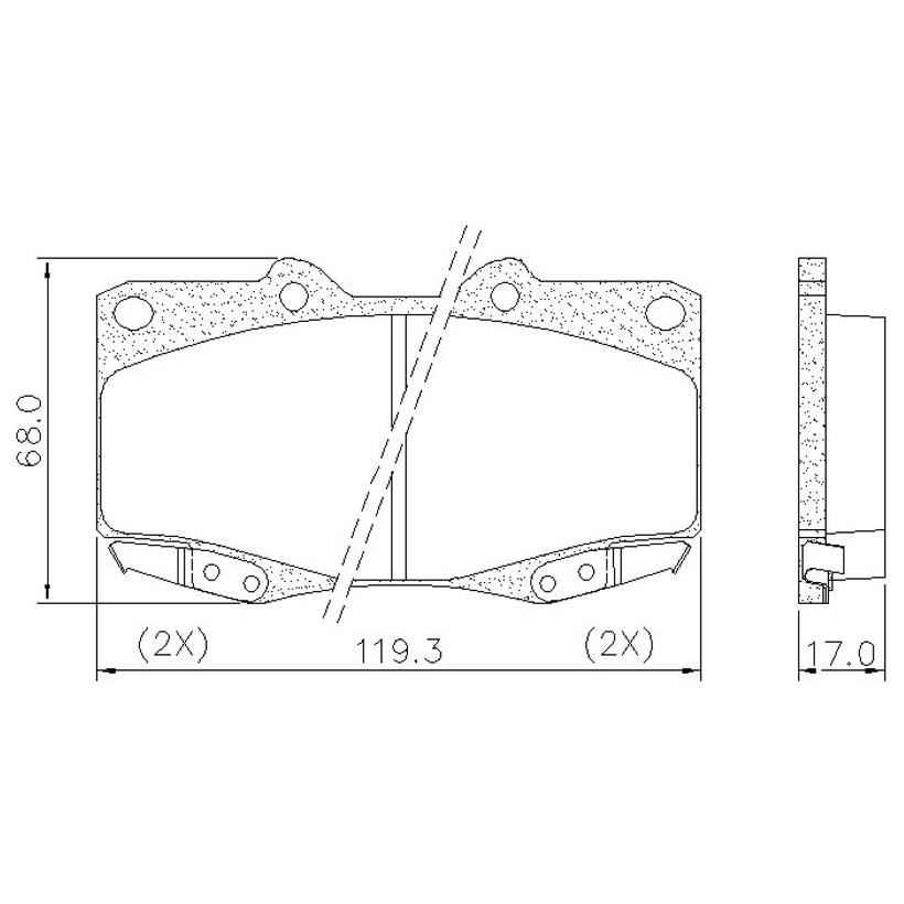 Pastilha de Freio Dianteira para Toyota Hilux - Fras-le - PD/527