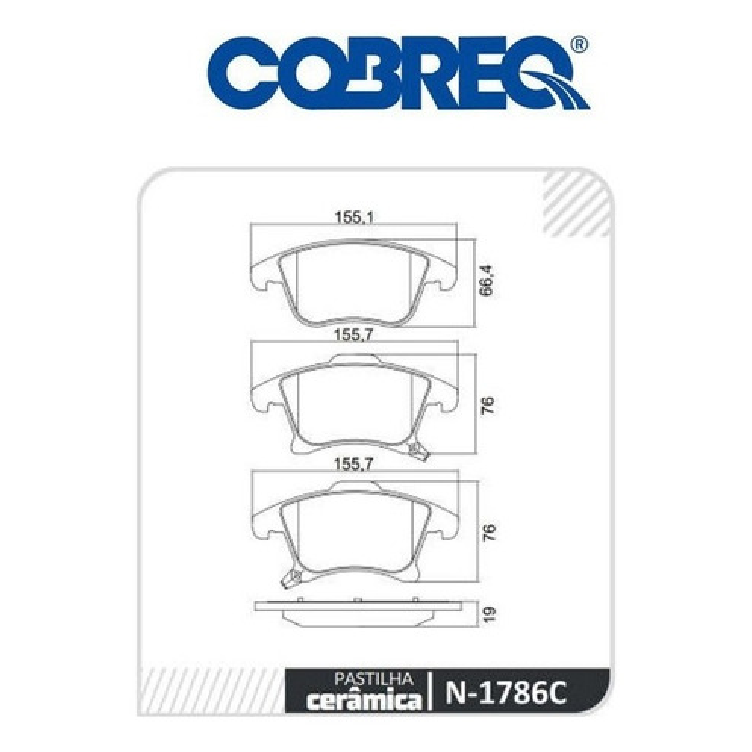 Pastilha de Freio Cerâmica Dianteira para Ford Fusion - Cobreq - N-1786C