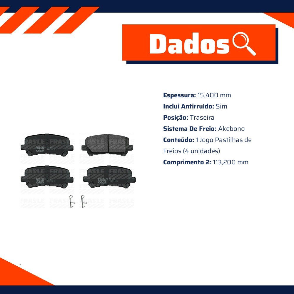 Pastilha de Freio Traseira para Chevrolet Trailblazer - Fras-le - PD/1498