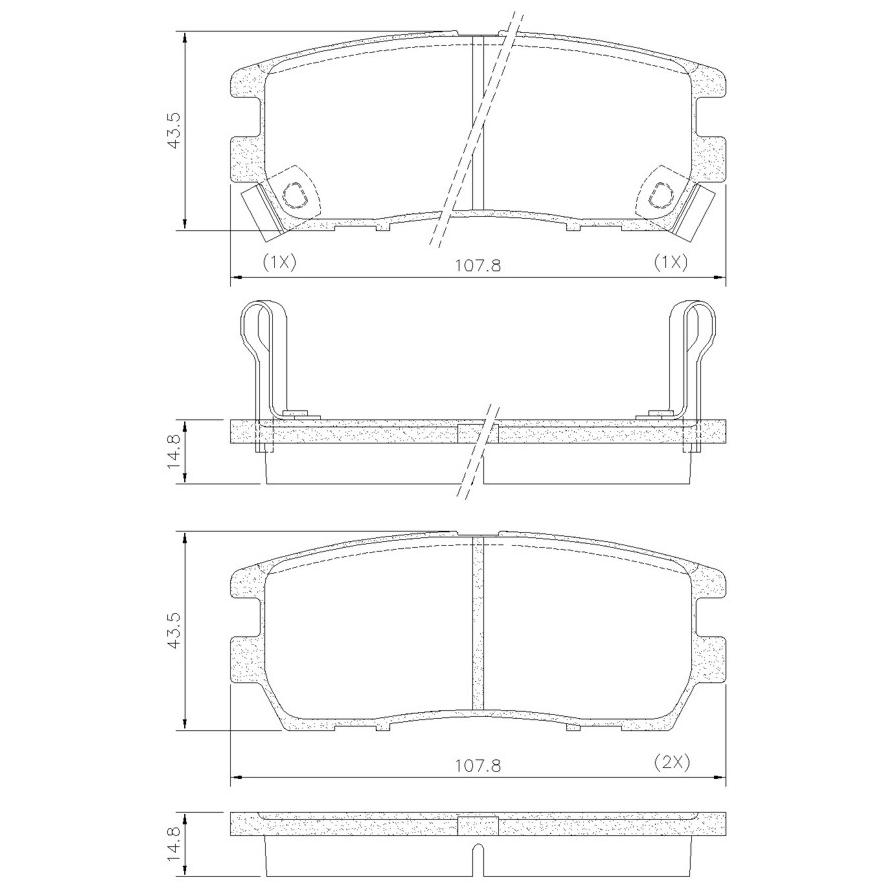 Pastilha de Freio Traseira para Mitsubishi L300 e Pajero - Fras-le - PD/450