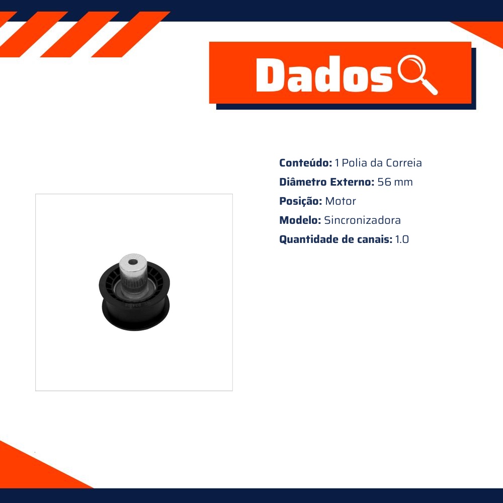 Polia da Correia para Volkswagen Gol e Parati - SKF - VKM 21122 H