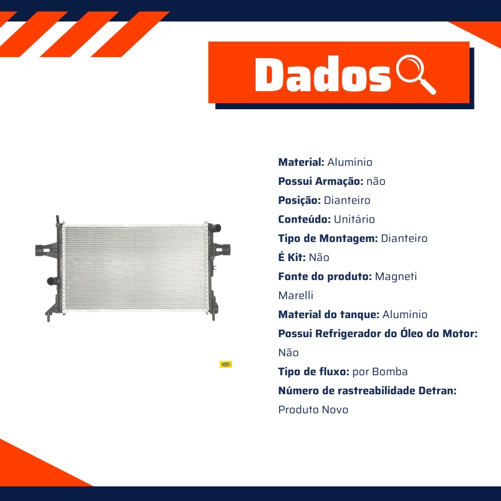 Radiador de Água - Magneti Marelli - RMM93192