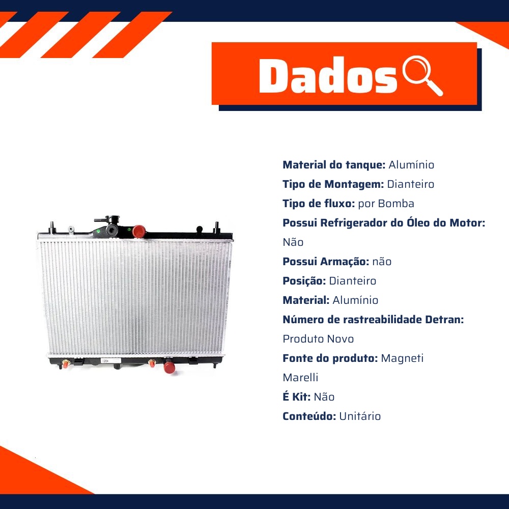 Radiador de Água para Nissan Livina e Tiida - Magneti Marelli - RMM1120NS