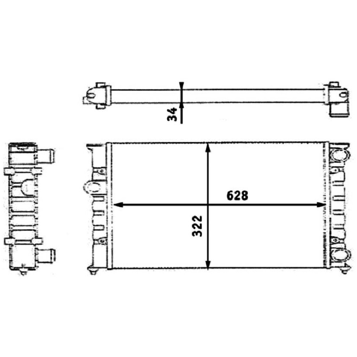 Radiador de Água para Volkswagen Golf - Magneti Marelli - RMM376713421