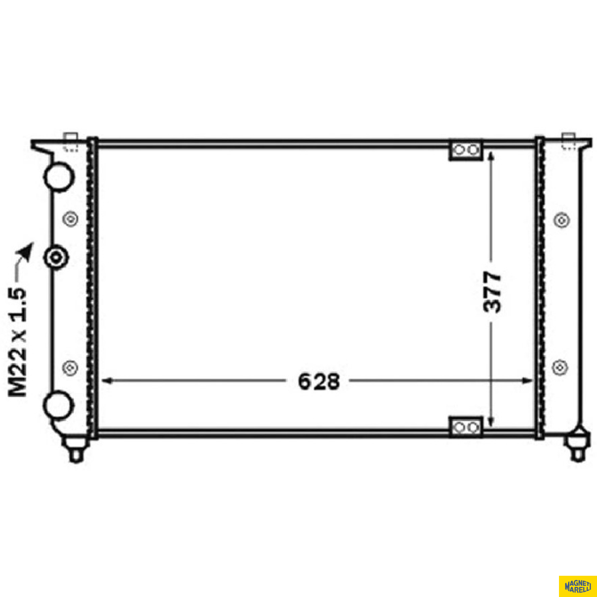 Radiador de Água para Volkswagen Polo Classic - Magneti Marelli - RMM376705561