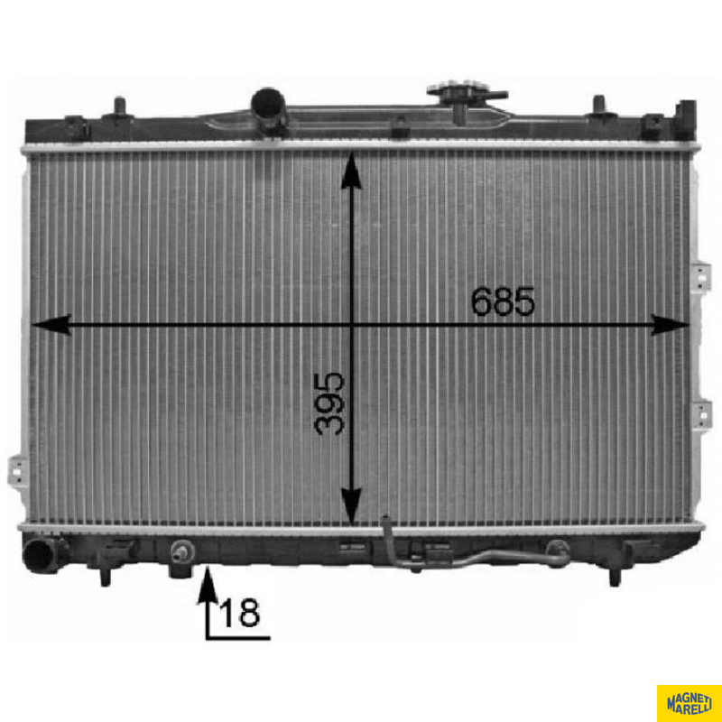 Radiador de Água para KIA Cerato - Magneti Marelli - 8MK376763701