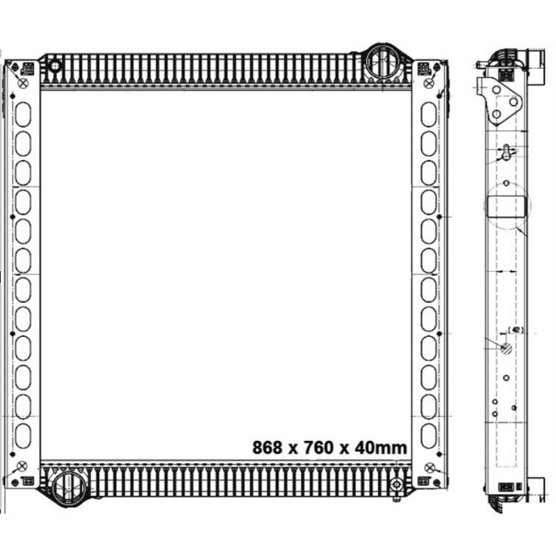 Radiador de Água para Ford Cargo 2042 e Cargo 2842 - Magneti Marelli - RMM977001