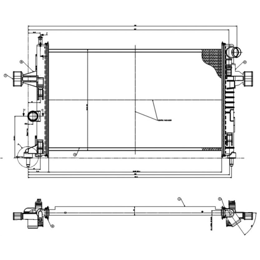 Radiador de Água Chevrolet Vectra - Magneti Marelli - RMM8598001