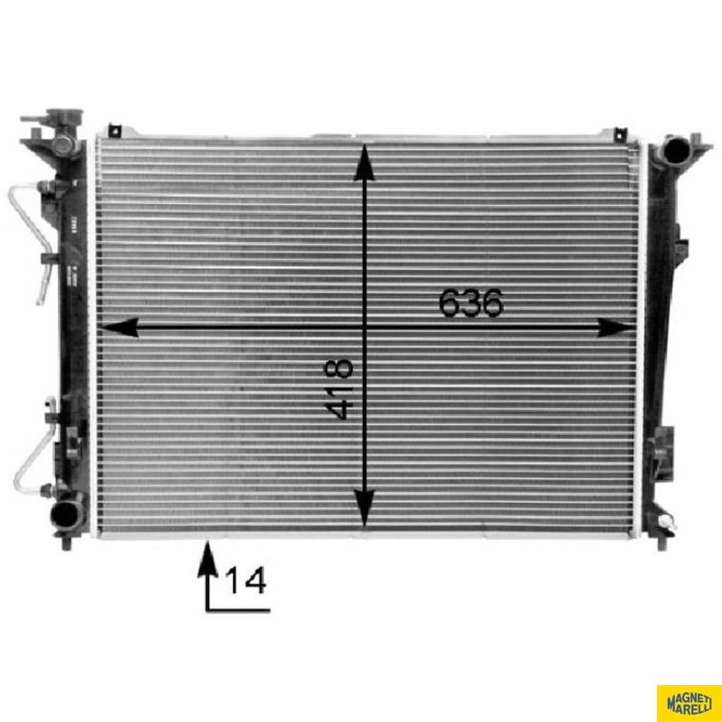 Radiador de Água para Hyundai Azera - Magneti Marelli - 8MK376763731