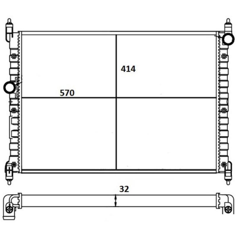 Radiador de Água para Volkswagen Kombi - Magneti Marelli - RMM1076HVW