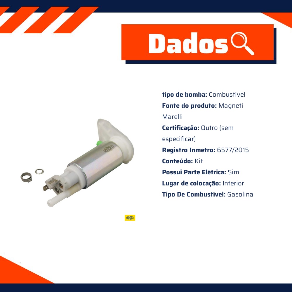 Kit Refil Da Bomba De Combustível - Magneti Marelli - MM210A