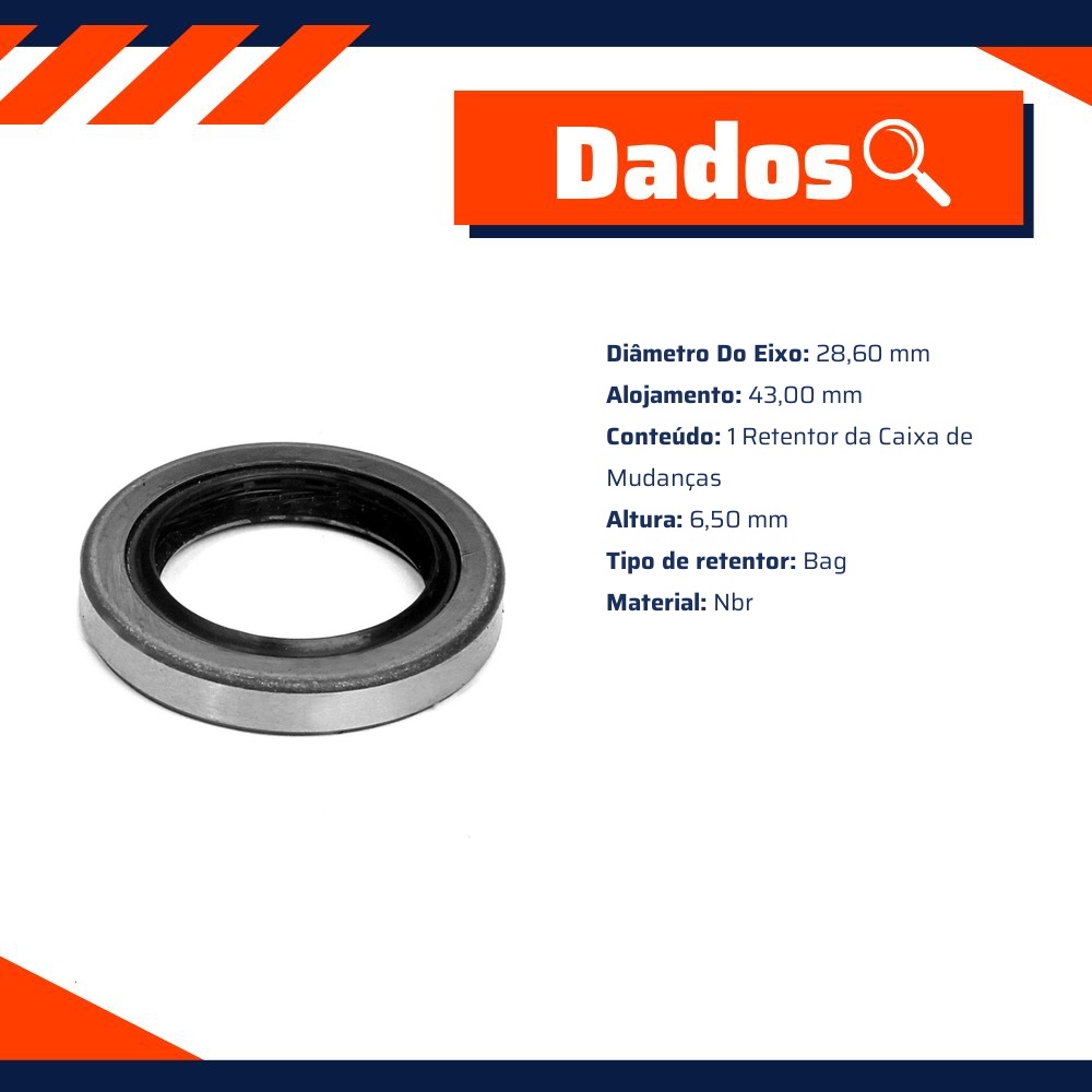 Retentor da Caixa de Mudanças para Toyota Bandeirante - Sabó - 01661BAG