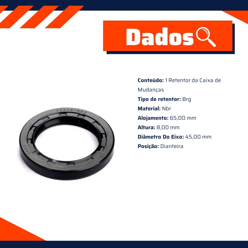 Retentor da Caixa de Mudanças para Volkswagen Fusca e Kombi - Sabó - 02324BRG