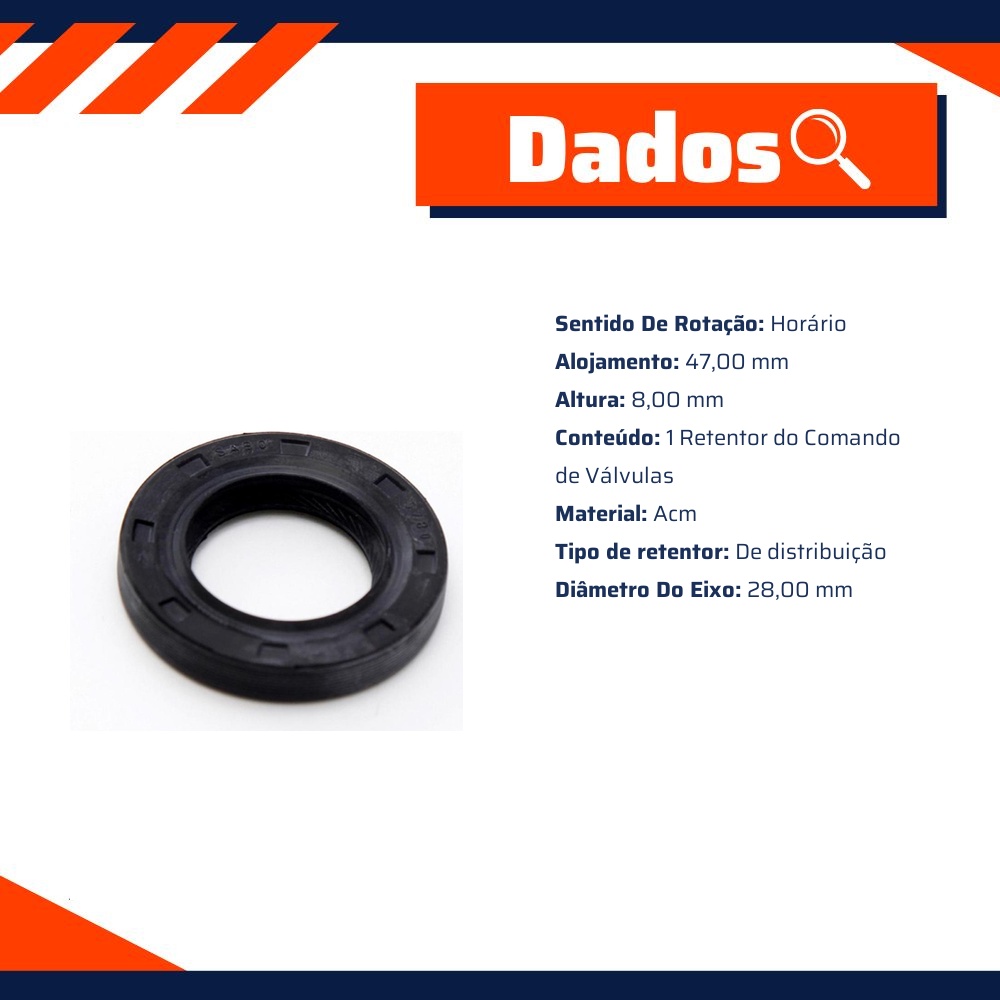 Retentor do Comando de Válvulas - Sabó - 05780BRGP