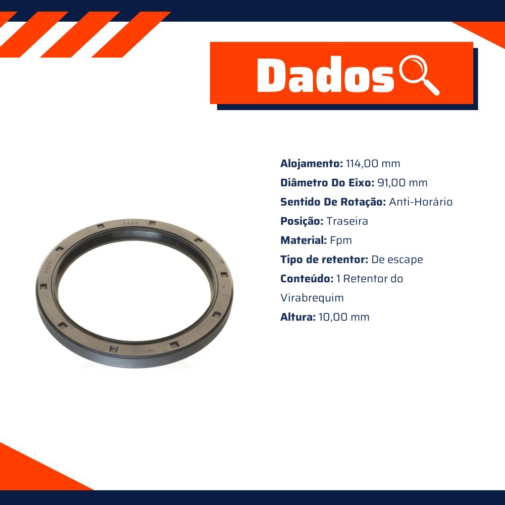 Retentor do Virabrequim para Hyundai HR - Sabó - 05939BRGF