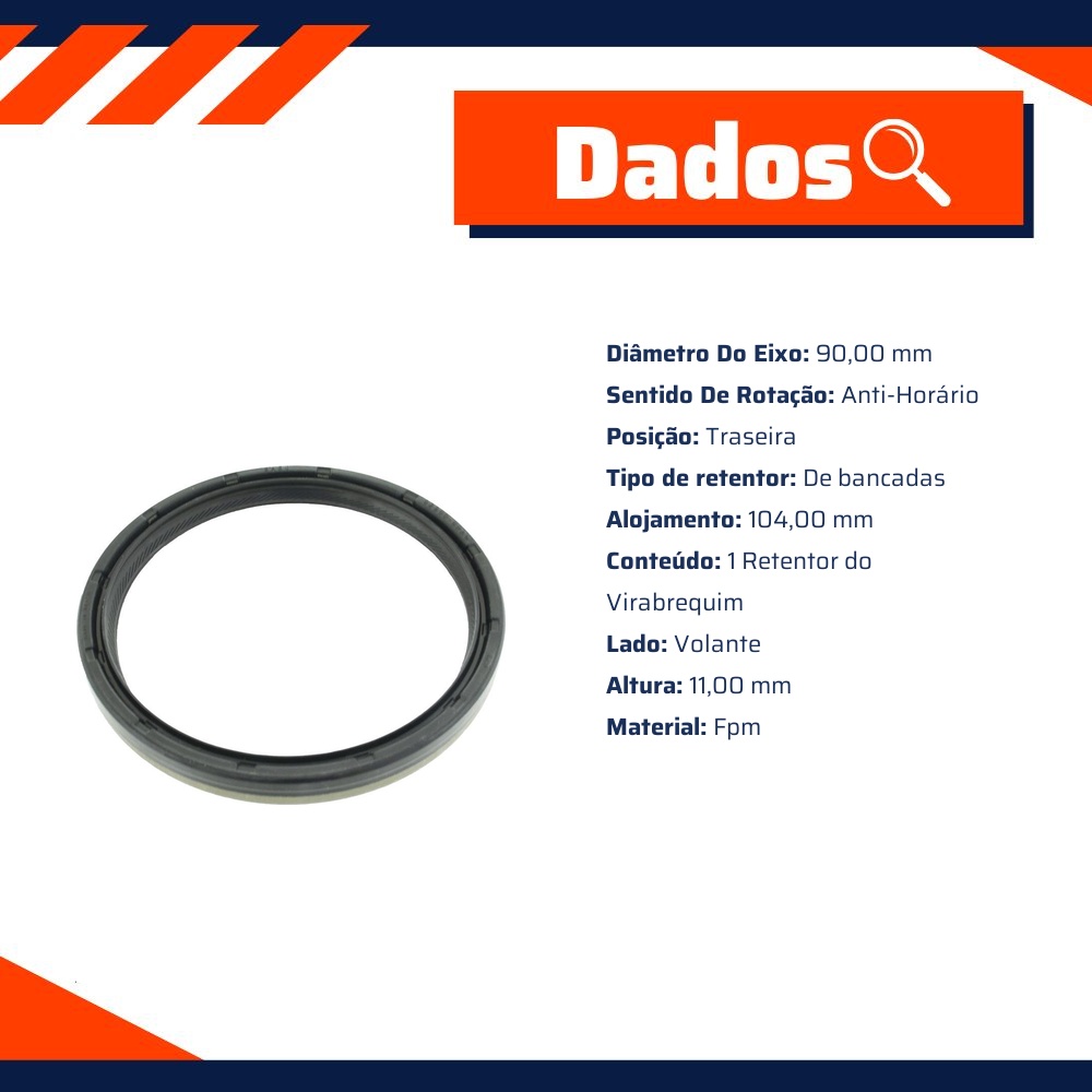 Retentor do Virabrequim - Sabó - 02900BRAGF
