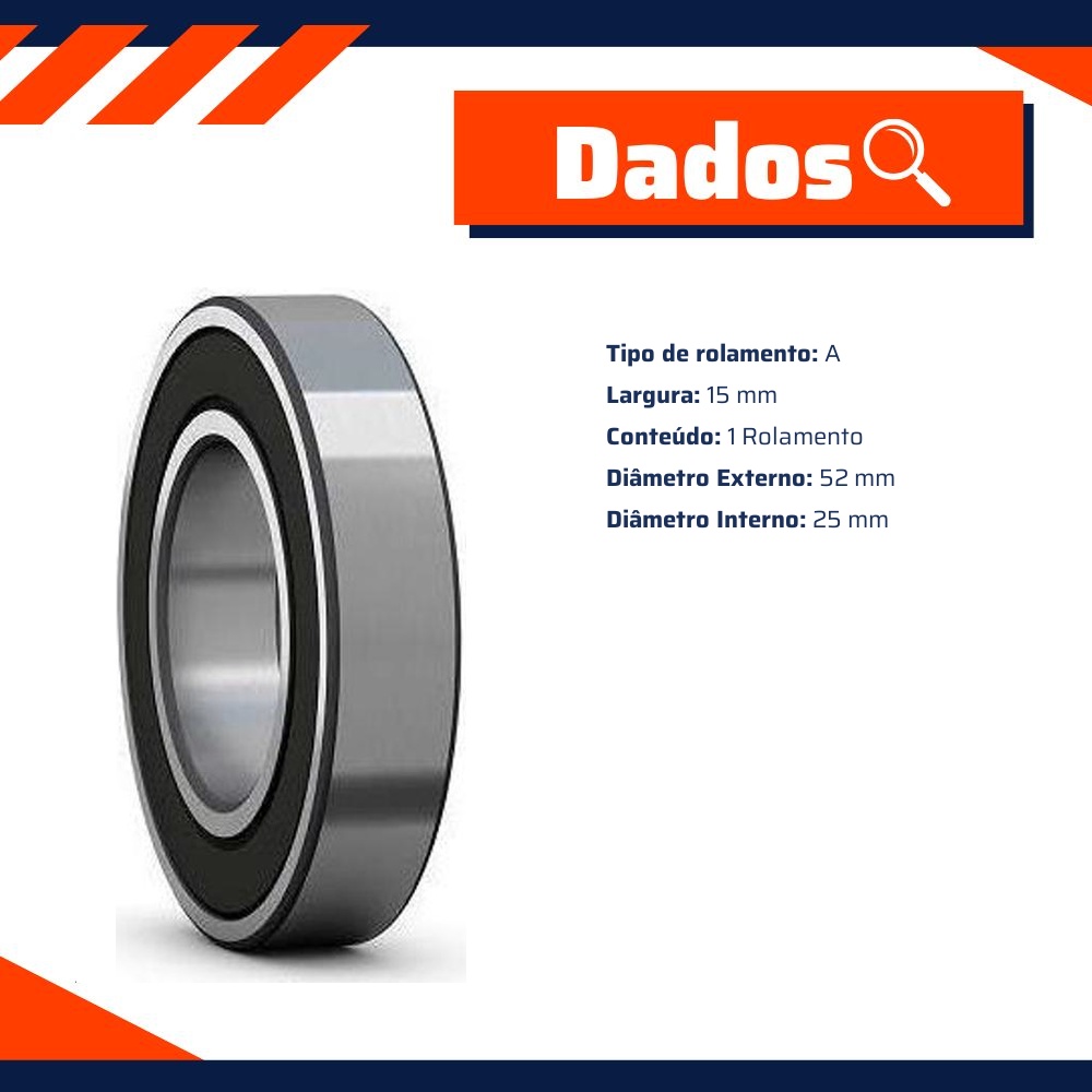 Rolamento - SKF - 6205-2RSH/C3
