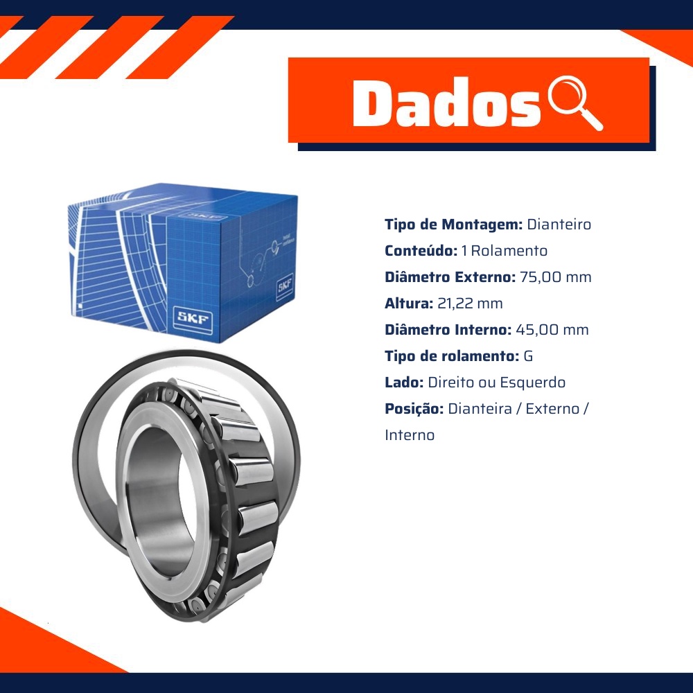 Rolamento - SKF - 32009 A