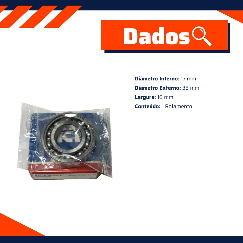 Rolamento - SKF - 6003