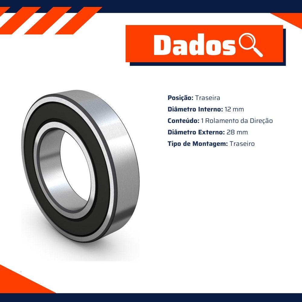 Rolamento da Direção - SKF - 6001-2RSH