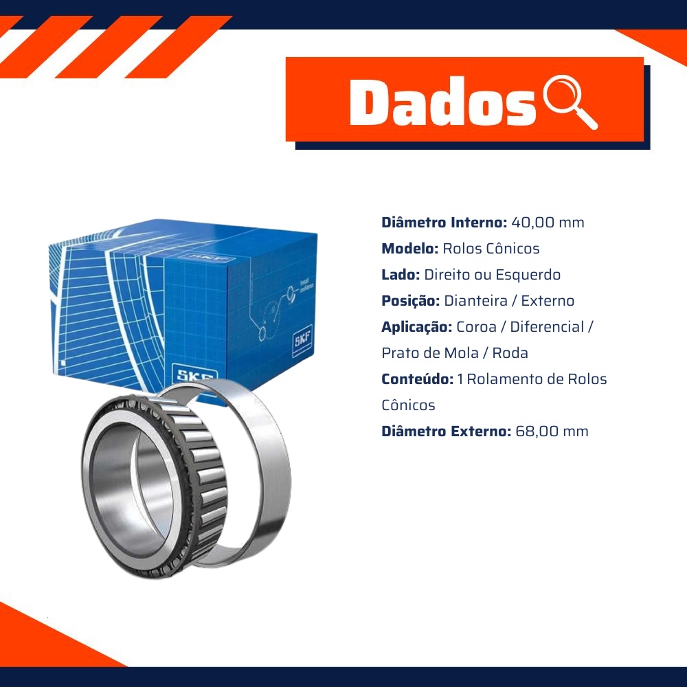 Rolamento de Rolos Cônicos - SKF - 32008 X